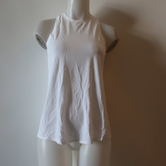 Womens Lululemon White Split Back Tank Top 2 * - Picture 3 of 7